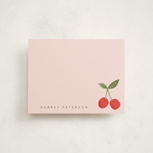 This is a petal kids thank you cards notes with standard by Karidy Walker called twin cherries printing on signature in standard