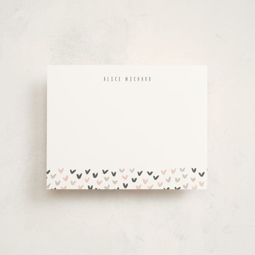 This is a carnation kids thank you cards notes with standard by Angela Garrick called little heart printing on signature in standard