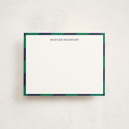This is a emerald kids thank you cards notes with standard by Seth Caskey called wide stripe nautical printing on signature in standard