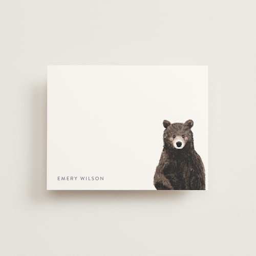 This is a denim kids thank you cards notes with standard by Cass Loh called baby animal bear printing on signature in standard