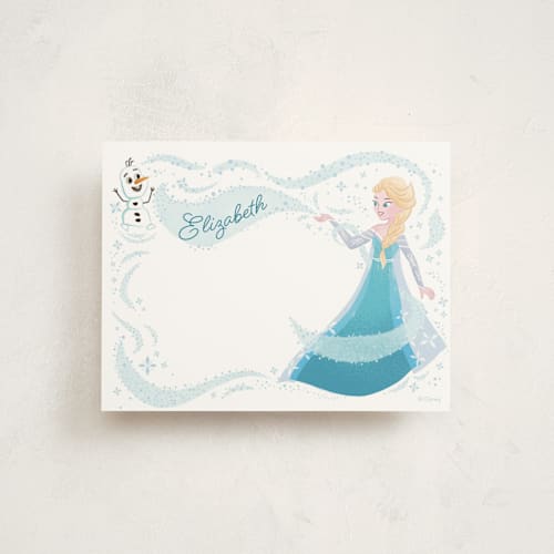 This is a snow kids thank you cards notes with standard by curiouszhi called disney frozen snow sparkles printing on signature in standard