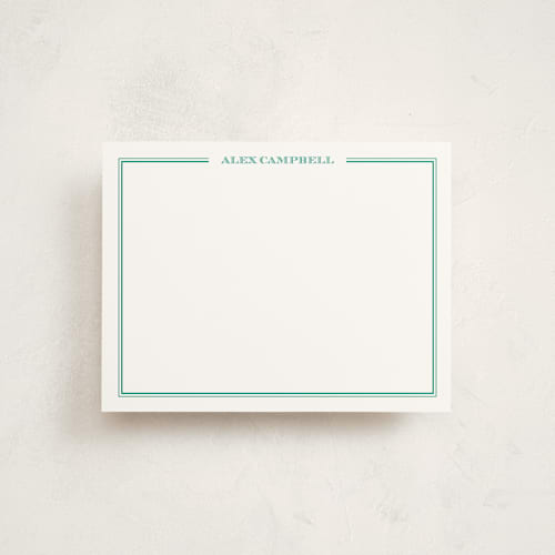 This is a emerald kids thank you cards notes with standard by The Social Type called gentleman printing on signature in standard