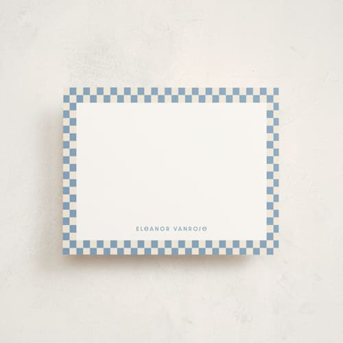 This is a steel personalized stationery thank you cards with standard by Megan Cash called checks printing on signature in 4.25x5.5