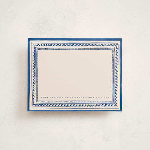 This is a powder personalized stationery thank you cards with standard by Teju Reval called vintage border printing on signature in 4.25x5.5