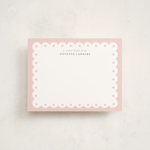 This is a blush personalized stationery thank you cards with standard by Shirley Lin Schneider called southern charm printing on signature in 4.25x5.5