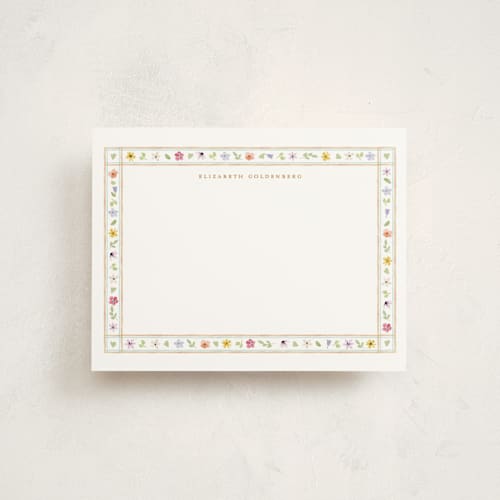 This is a autumn personalized stationery thank you cards with standard by Pati Cascino called herbarium printing on signature in 4.25x5.5