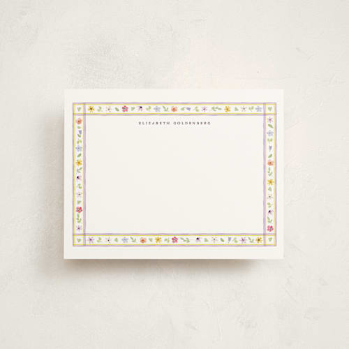This is a sunrise personalized stationery thank you cards with standard by Pati Cascino called herbarium printing on signature in 4.25x5.5