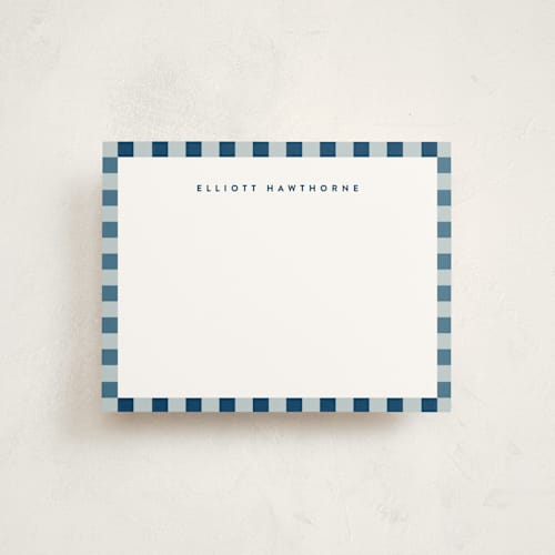 This is a lagoon personalized stationery thank you cards with standard by Olivia Raufman called refined stripe printing on signature in 4.25x5.5