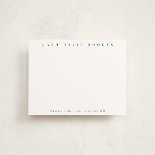 This is a cobalt personalized stationery thank you cards with standard by Stacey Meacham called letterhead printing on signature in 4.25x5.5