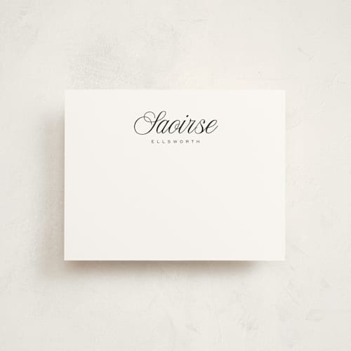 This is a sugar personalized stationery thank you cards with standard by chocomocacino called fondente printing on signature in 4.25x5.5