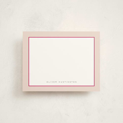 This is a peony personalized stationery thank you cards with standard by Nicoletta Savod called august printing on signature in 4.25x5.5