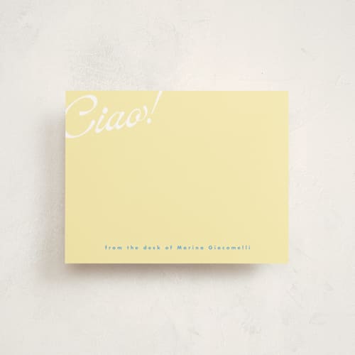 This is a limoncello personalized stationery thank you cards with standard by Tamara Hilje called ciao printing on signature in 4.25x5.5