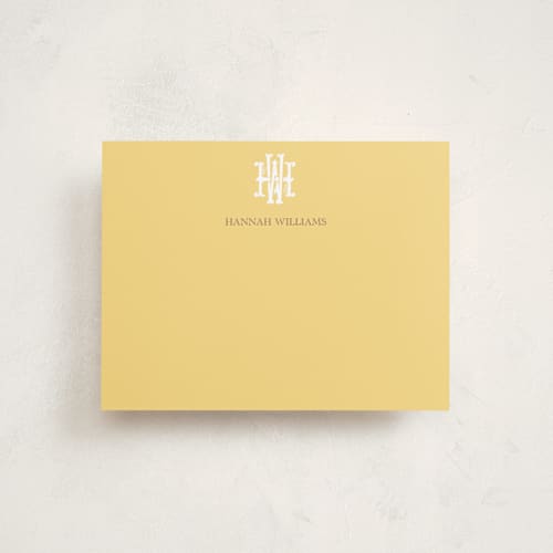 This is a butter personalized stationery thank you cards with standard by Jenna Holcomb called butter printing on signature in 4.25x5.5