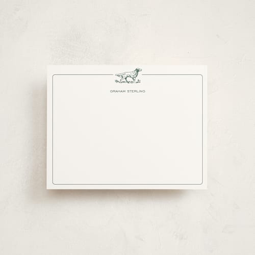 This is a fern personalized stationery thank you cards with standard by Chris Ferebee called pointer printing on signature in 4.25x5.5