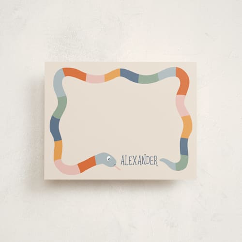 This is a earthbound personalized stationery thank you cards with standard by Miranda Bussell called slithering around printing on signature in 4.25x5.5