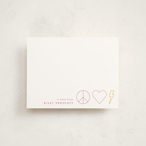 This is a fairy personalized stationery thank you cards with standard by Alexandra Cohn called peace and love printing on signature in 4.25x5.5