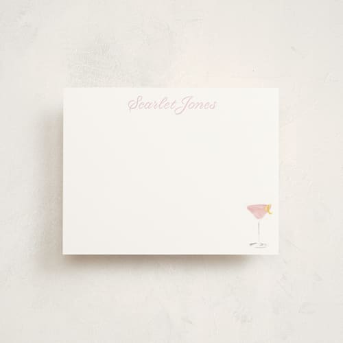 This is a grapefruit personalized stationery thank you cards with standard by Baumbirdy called cosmopolitan printing on signature in 4.25x5.5