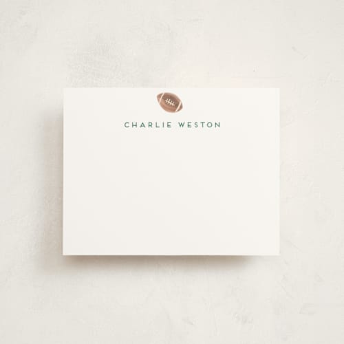 This is a ice personalized stationery thank you cards with standard by Teju Reval called sportsy football printing on signature in 4.25x5.5