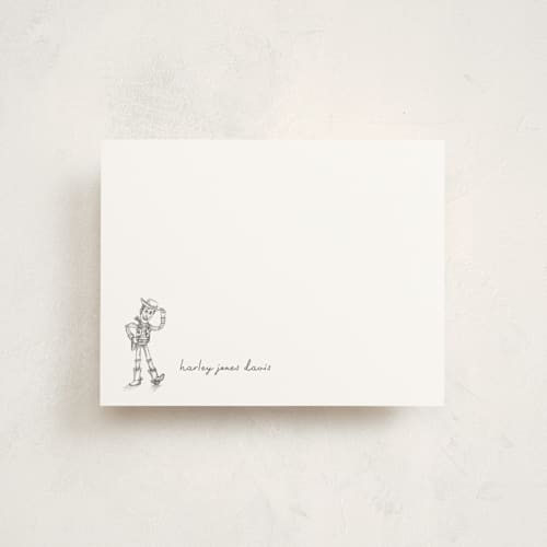 This is a cloud personalized stationery thank you cards with standard by Anna Black called pixar's toy story in pencil printing on signature in 4.25x5.5