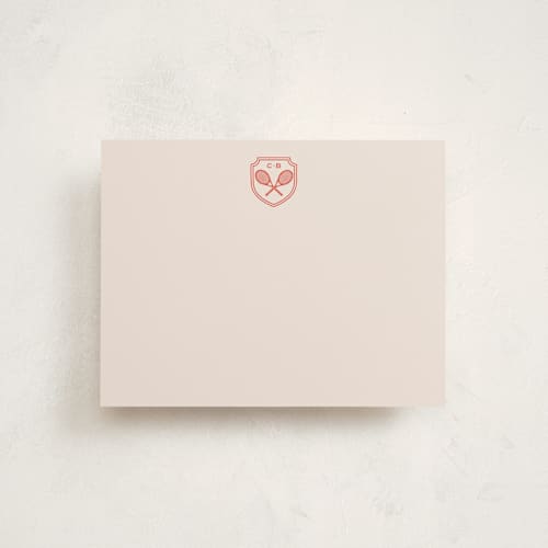 This is a verona sunset personalized stationery thank you cards with standard by Megan Davis called racquet printing on signature in 4.25x5.5