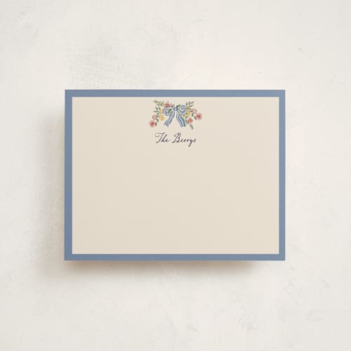 This is a cornflower personalized stationery thank you cards with standard by Chris Griffith called a wedding in low country printing on signature in 4.25x5.5
