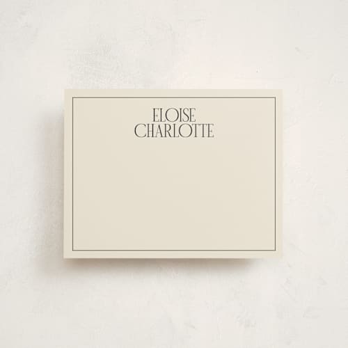 This is a ink personalized stationery thank you cards with standard by Ellen Schlegelmilch called elegant serif printing on signature in 4.25x5.5