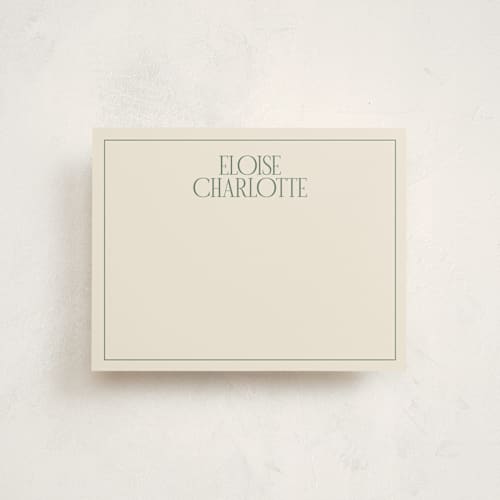 This is a forest personalized stationery thank you cards with standard by Ellen Schlegelmilch called elegant serif printing on signature in 4.25x5.5