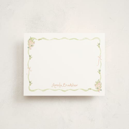 This is a penelope personalized stationery thank you cards with standard by Creo Study called cottagecore printing on signature in 4.25x5.5