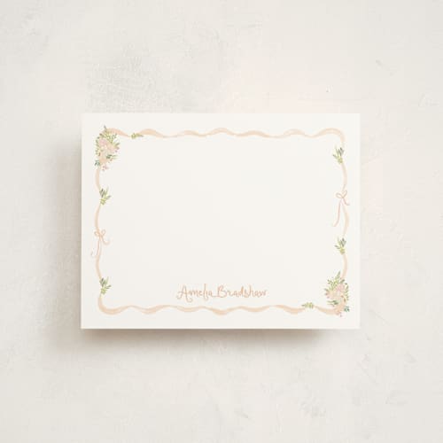This is a eloise personalized stationery thank you cards with standard by Creo Study called cottagecore printing on signature in 4.25x5.5
