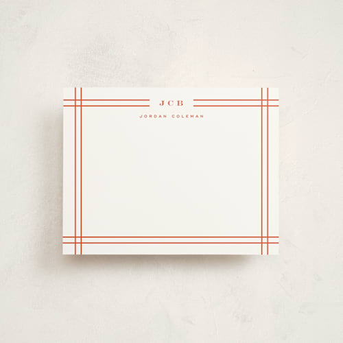 This is a deadline personalized stationery thank you cards with standard by Yuliya Evseeva called modern lines printing on signature in 4.25x5.5