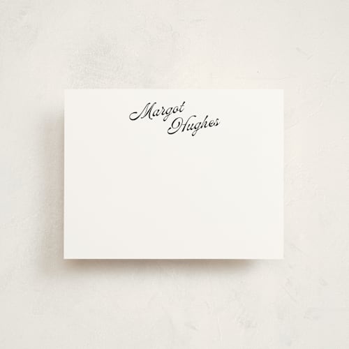 This is a raven personalized stationery thank you cards with standard by Morgan Kendall called vintage hotel printing on signature in 4.25x5.5