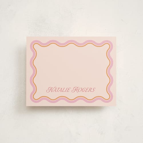This is a fruit punch personalized stationery thank you cards with standard by Everett Paper Goods called squiggled printing on signature in 4.25x5.5