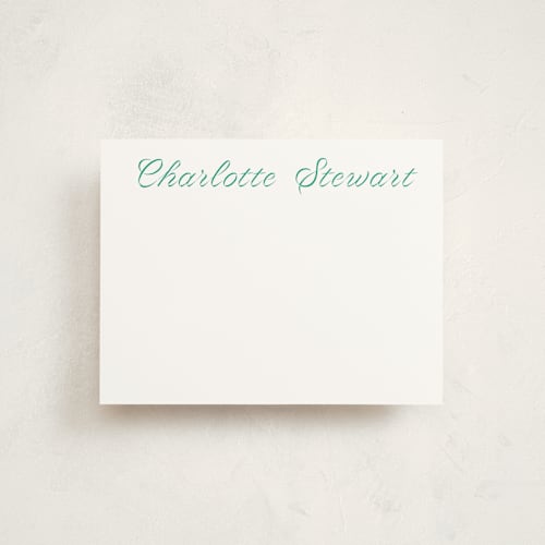 This is a clover personalized stationery thank you cards with standard by Megan Davis called blue ribbon printing on signature in 4.25x5.5
