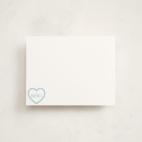 This is a sky personalized stationery thank you cards with standard by Megan Davis called locket printing on signature in 4.25x5.5