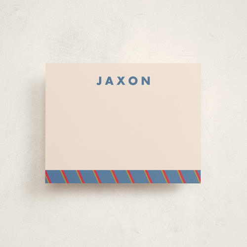 This is a blue jay personalized stationery thank you cards with standard by AK Graphics called classic prep printing on signature in 4.25x5.5