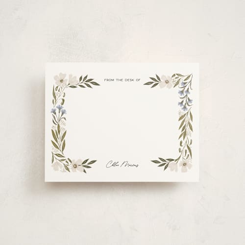 This is a bluebell personalized stationery thank you cards with standard by Alethea and Ruth called floral edge printing on signature in 4.25x5.5