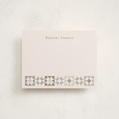 This is a cookie dough personalized stationery thank you cards with standard by Kelly Watkins called homespun printing on signature in 4.25x5.5