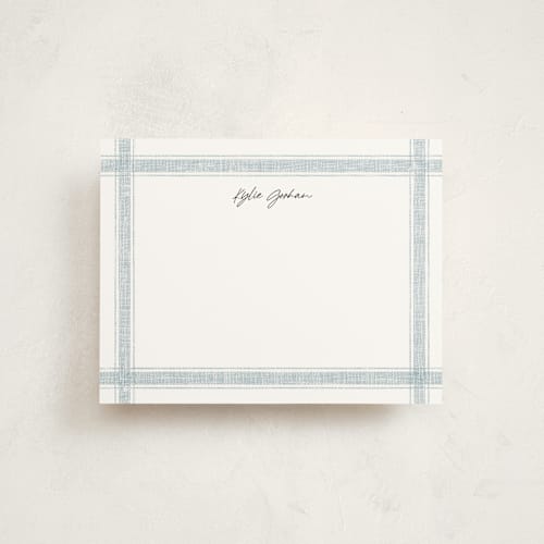 This is a cloud personalized stationery thank you cards with standard by Kelly Schmidt called beach linen printing on signature in 4.25x5.5