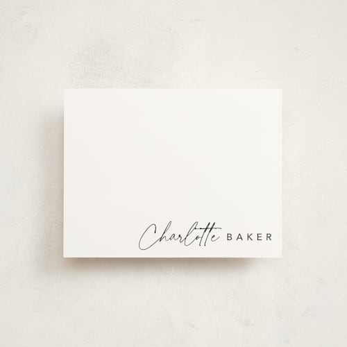 This is a evening personalized stationery thank you cards with standard by Stacey Meacham called quick signature printing on signature in 4.25x5.5