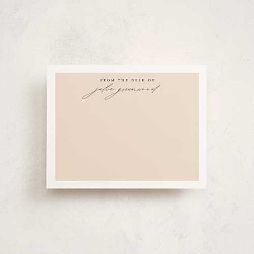 This is a terracotta personalized stationery thank you cards with standard by Susan Zinader called understated printing on signature in 4.25x5.5
