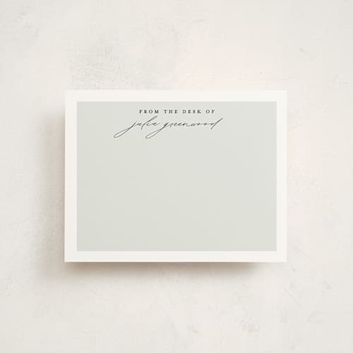 This is a mist personalized stationery thank you cards with standard by Susan Zinader called understated printing on signature in 4.25x5.5