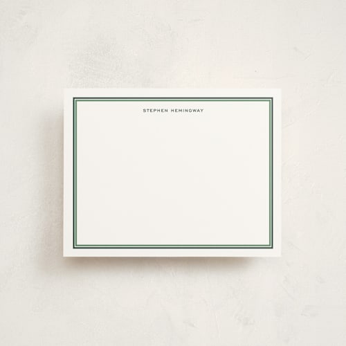 This is a evergreen personalized stationery thank you cards with standard by Megan Davis called boulevard printing on signature in 4.25x5.5