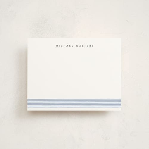 This is a ocean personalized stationery thank you cards with standard by Creo Study called lined elegance printing on signature in 4.25x5.5