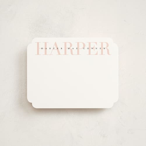 This is a blush kids thank you cards notes with standard by Lauren Chism called love-ly printing on signature in standard