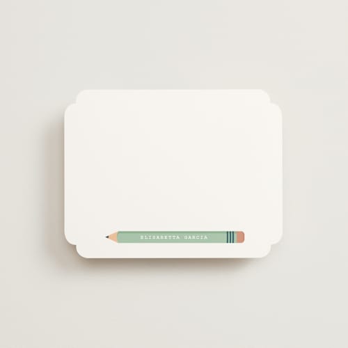This is a minty kids thank you cards notes with standard by Christie Garcia called penciled printing on signature in standard