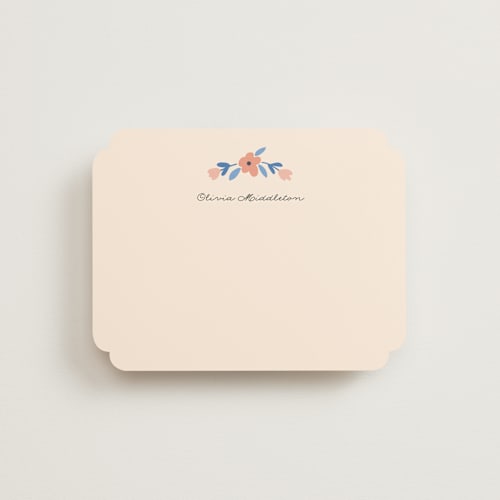 This is a cornflower kids thank you cards notes with standard by Morgan Kendall called cherry blossoms printing on signature in standard