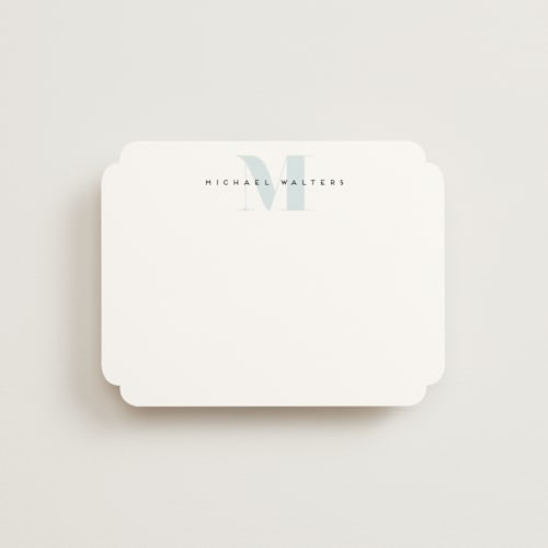 This is a marine personalized stationery thank you cards with standard by Creo Study called strong initial printing on signature in 4.25x5.5