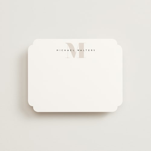This is a woodsy personalized stationery thank you cards with standard by Creo Study called strong initial printing on signature in 4.25x5.5