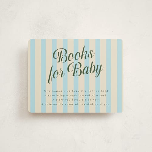 This is a cream soda baby shower insert cards with standard by Morgan Kendall called soda shoppe printing on signature in standard