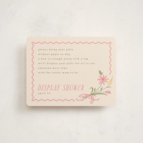 This is a garden baby shower insert cards with standard by letterfix called little bud printing on signature in standard
